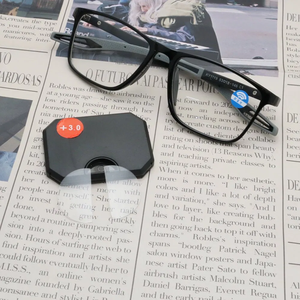 Portable 2-Piece Liquid Silicone Stick-on Presbyopic Lenses Magnification 1.75