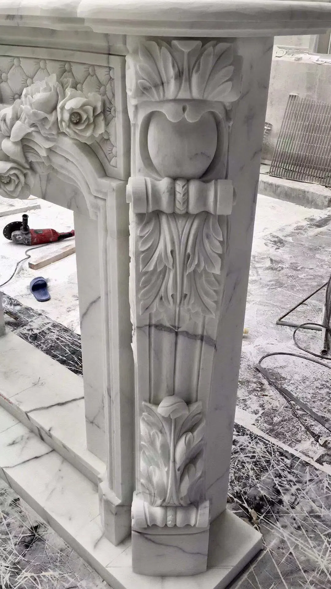 Hot sales Natural Stone marble Calacatta Fireplace SF-F-007 for Indoor Decoration