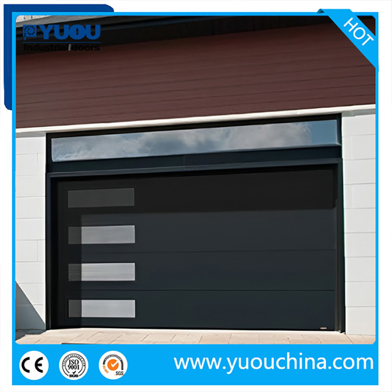 Electric Commercial Insulated Steel Overhead Garage Doors with Windows for Villa