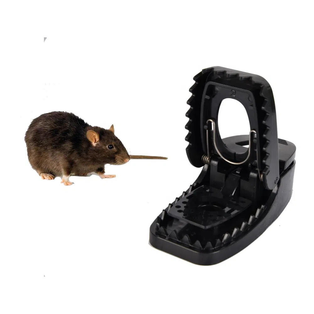 Black Plastic Spring Snap Rat Trap Indoor Mouse Killer Trap
