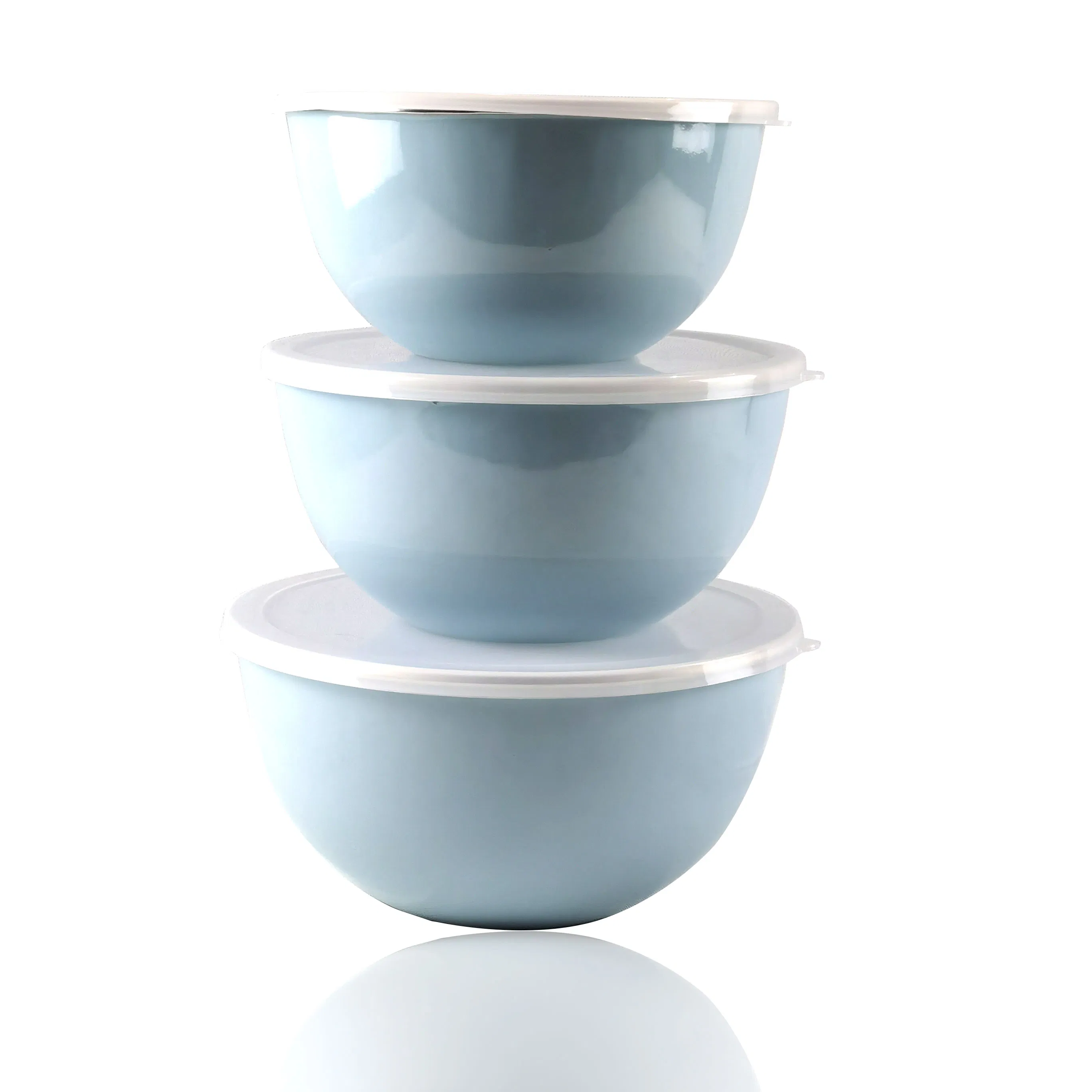 Factory Wholesale Enamel Mixing Bowls with Plastic Lids 20cm Enamel Bowls