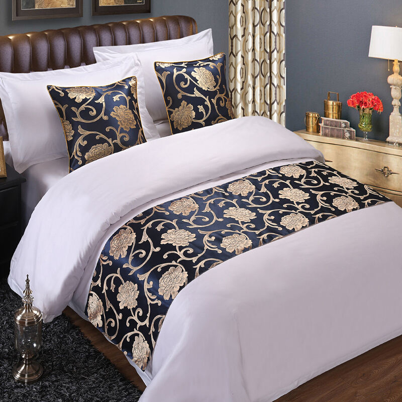 Hotel Wrinkle Free Polyester Custom Size Luxury 5-Star Bed Runner