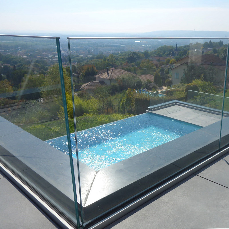 Aluminium Glass Stair Balustrade U Channel Aluminium Glass Railing