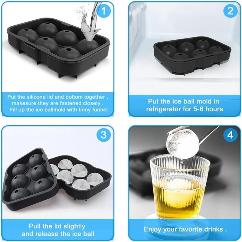 Promotional Food Grade Material Round Sphere Silicone Whiskey Cocktail Ice Ball Maker