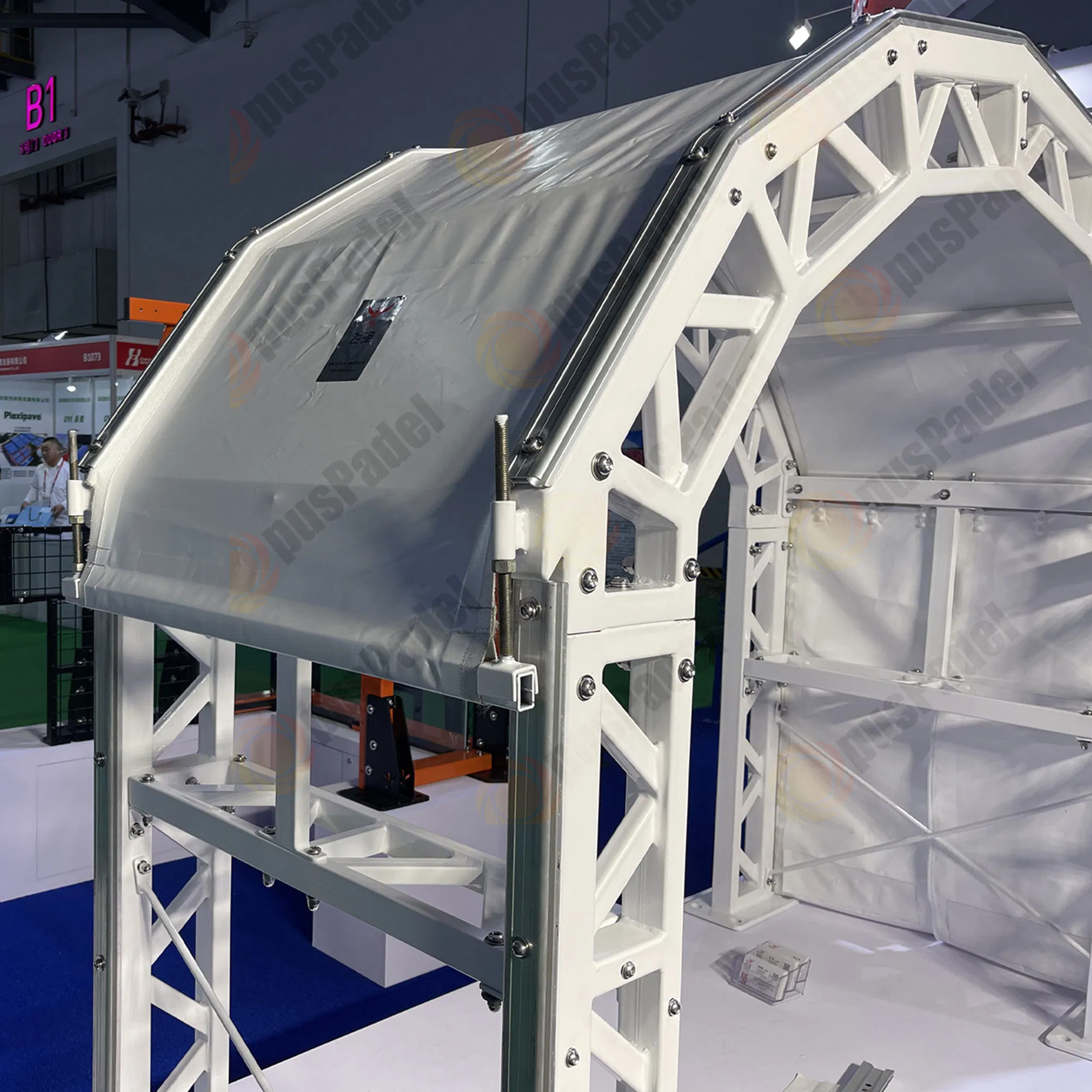 Techo De Padel Big Temporary Outdoor Basketball Court Metal Roof Tent Warehouse Tent with Solid Wall