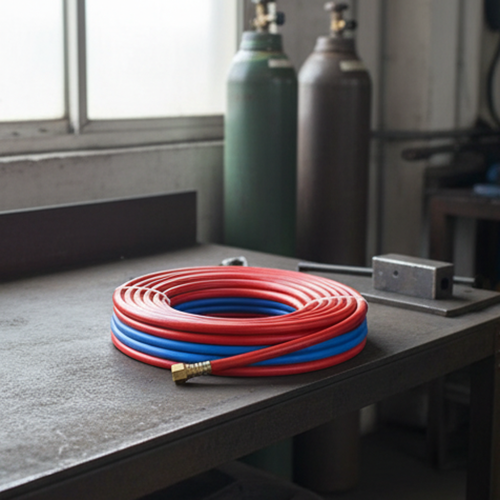 ISO3821 Certification 20bar Rubber PVC Material Polyurethane Braided 5/16 Inch 8mm 1/4 Inch 6mm 6.5mm Oxygen Acetylene Twin Welding Hoses