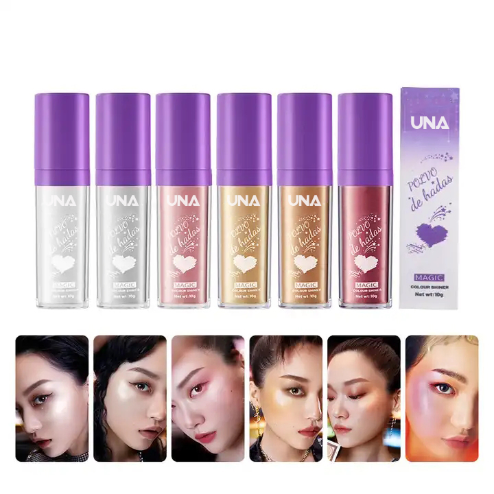 Shimmer Glitter 6 Colors Loose Highlight Makeup Powder Long Lasting Brightening Highlighter Bronzer
