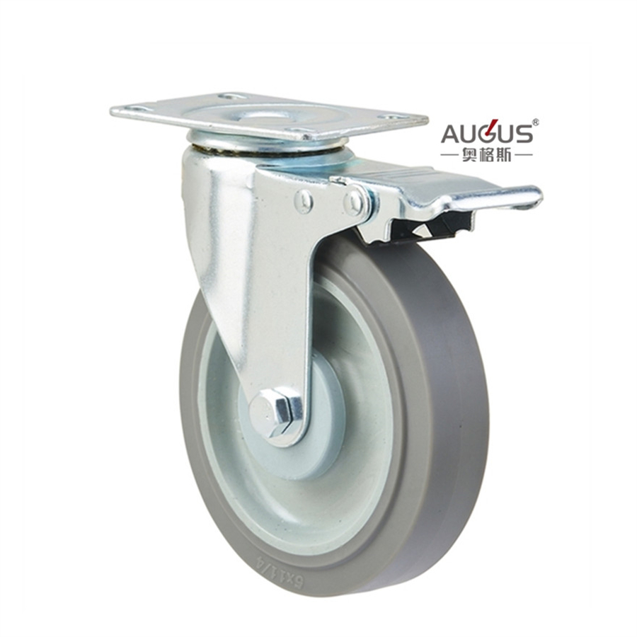 Factory Price 3 4 5 Inch Caster Gray TPR Wheel Double Bearing