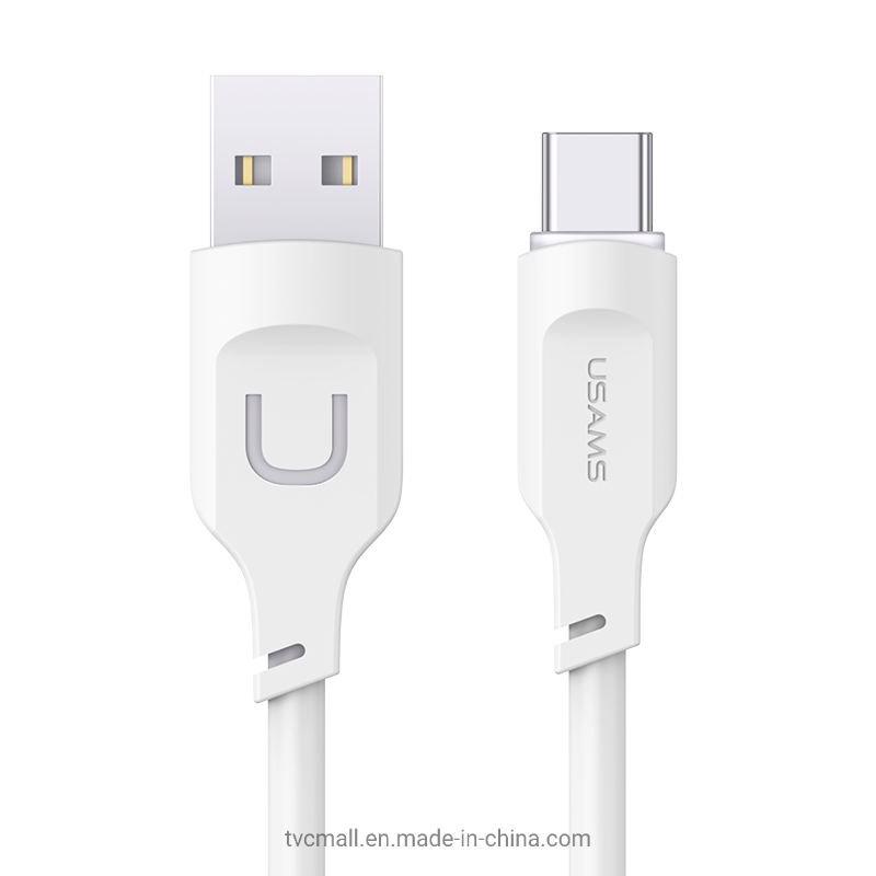 New Usams Us-Sj568 Lithe Series 1.2m Type-C to USB 6A Fast Charging Data Transfer Cable with LED Indicator - White