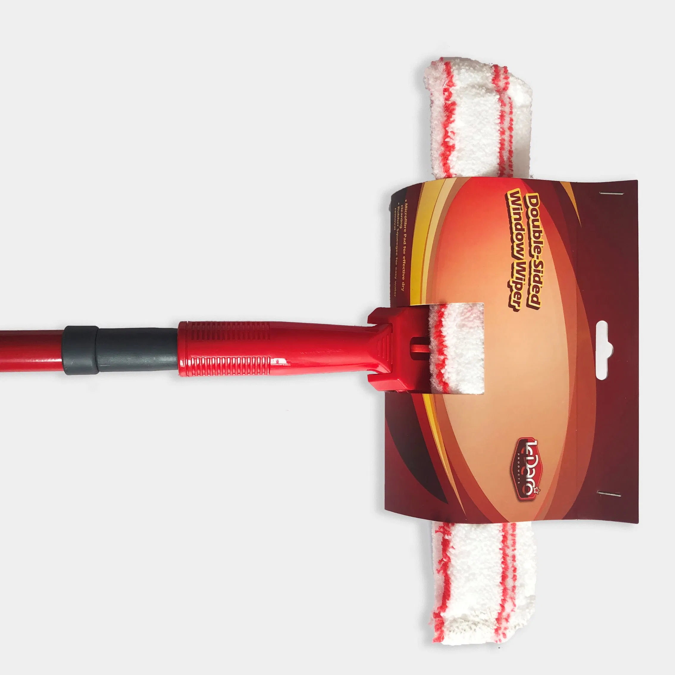 PP T-Bar with Rubber Squeegee & Microfibre Refill Double Sided Window Wiper Extendable Metal Handle for Car Squeegee Floor Mirror Cleaning