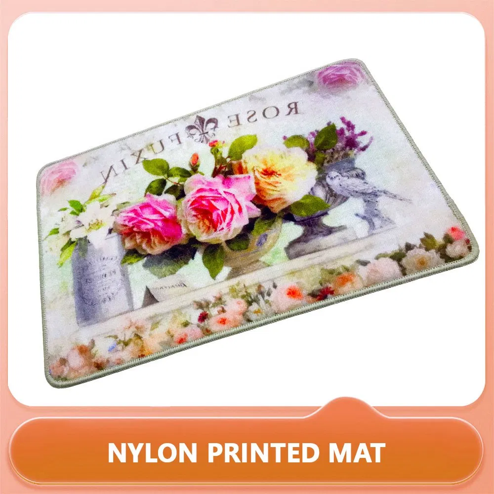 Printed Modern Bath Mats Soft Non-Slip Backing, Printing Door Mat