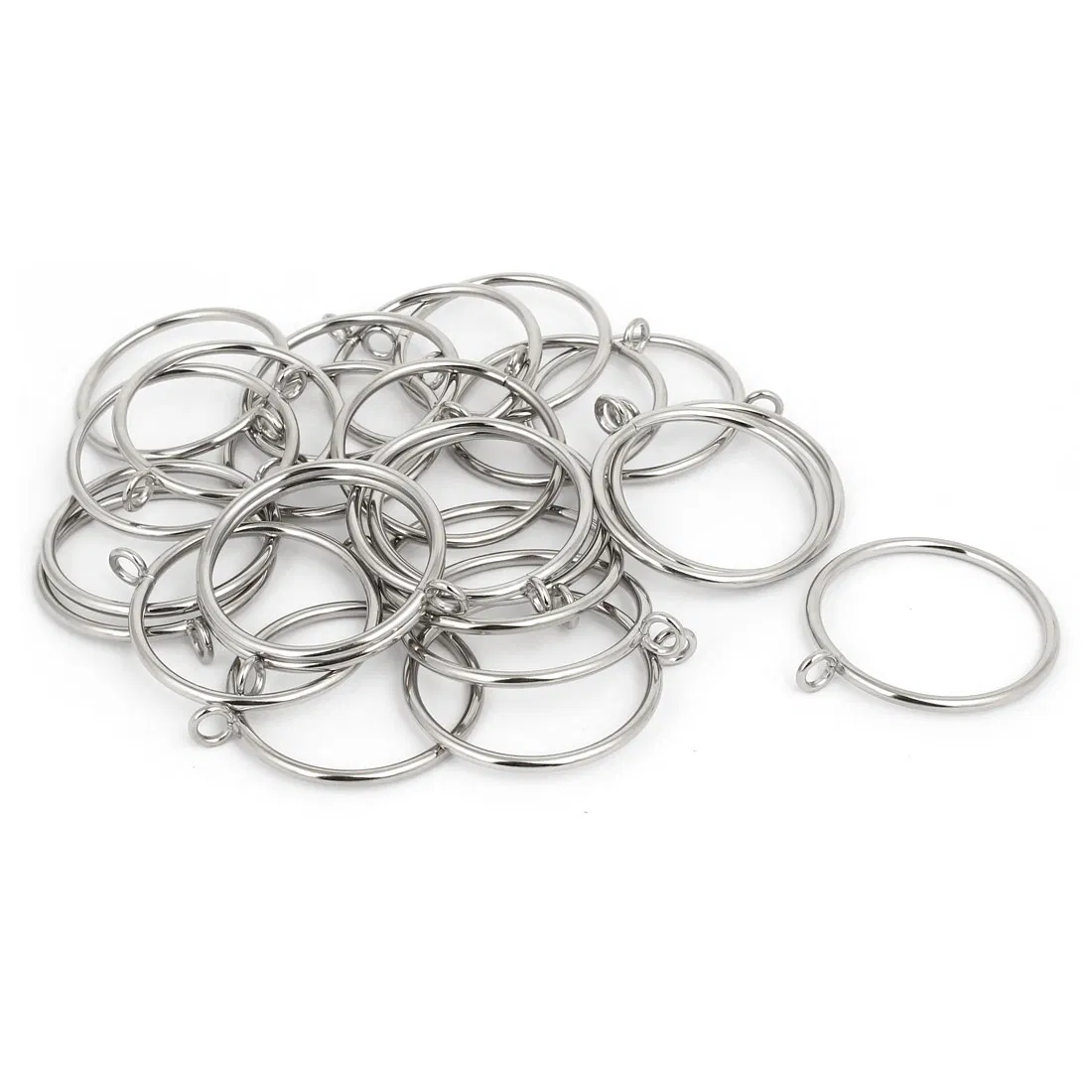 Custom Black and Silver Pinch Pleat Curtain Rings