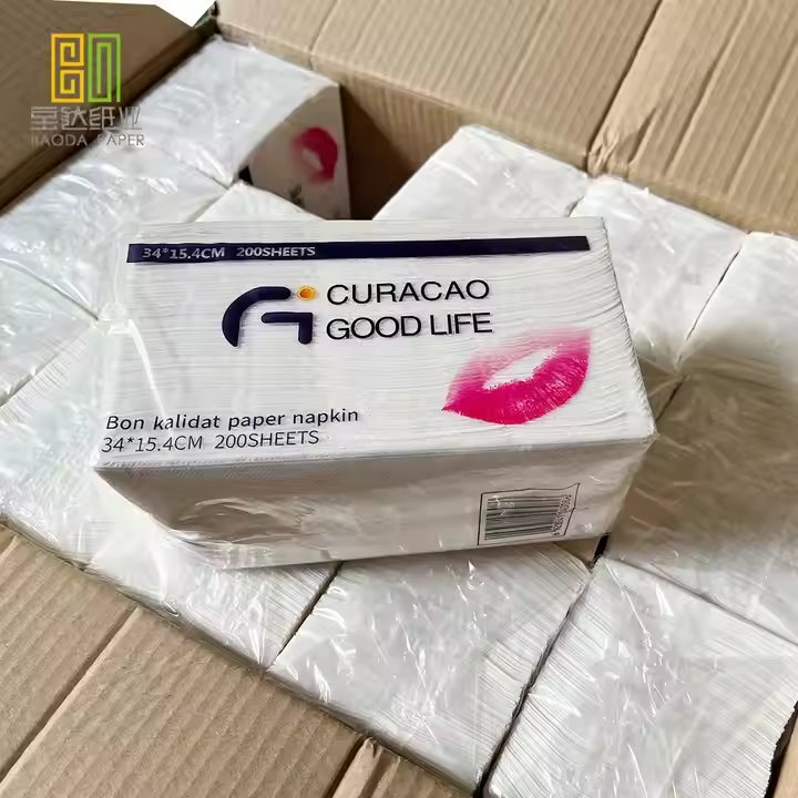 Eco-Friendly Virgin Wood Pulp Paper Napkins Custom Logo Printing Available