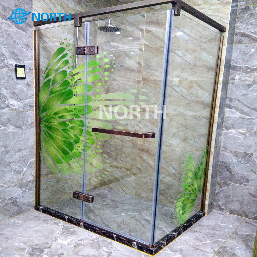 4- 10mm Acid Etched Tempered Glass Shower Door Glass