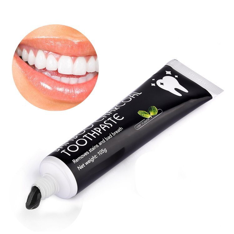 Custom Adult Sensitive Teeth Fluoride-Free Deep Cleaning Tooth Stains Natural Activated Bamboo Charcoal Whitening Toothpaste