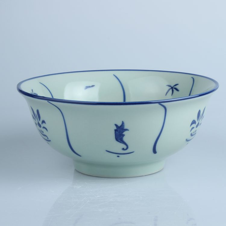 Baofeng Ceramic Noodle Bowls, Sunflower-Shaped Bowls, Kexian Bowls, Restaurant and Hotel Rimmed Congee and Soup Bowls, Household Tableware for Eating