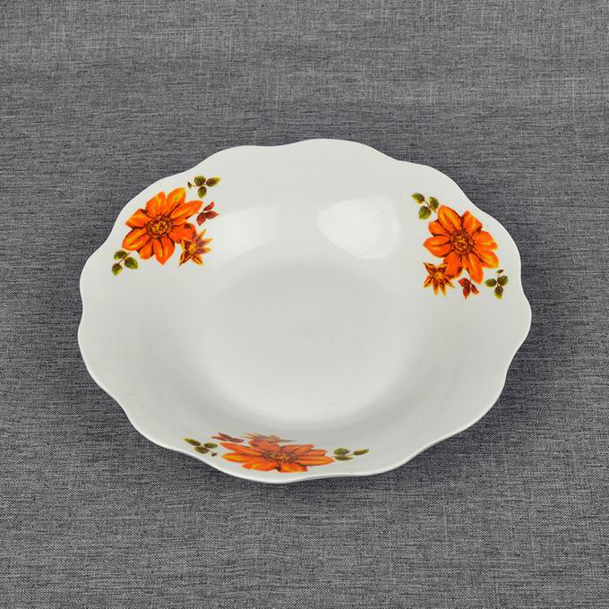 9"Soup Plate Cheap Decal Cut Edge Porcelainware Ceramics Tableware