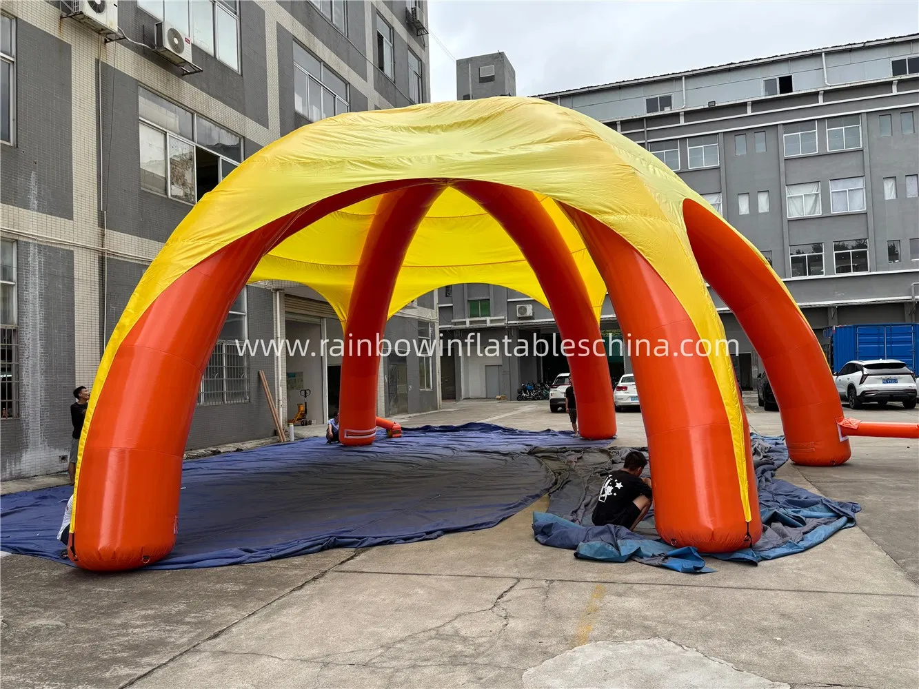 Yellow-Orange Inflatable Tent for Outdoor Gatherings and Commercial Promotion Activity