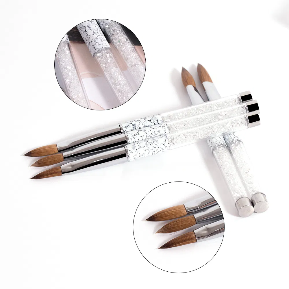Guyo Rhinedtone Handle Marbling Kolinsky Nail Brush