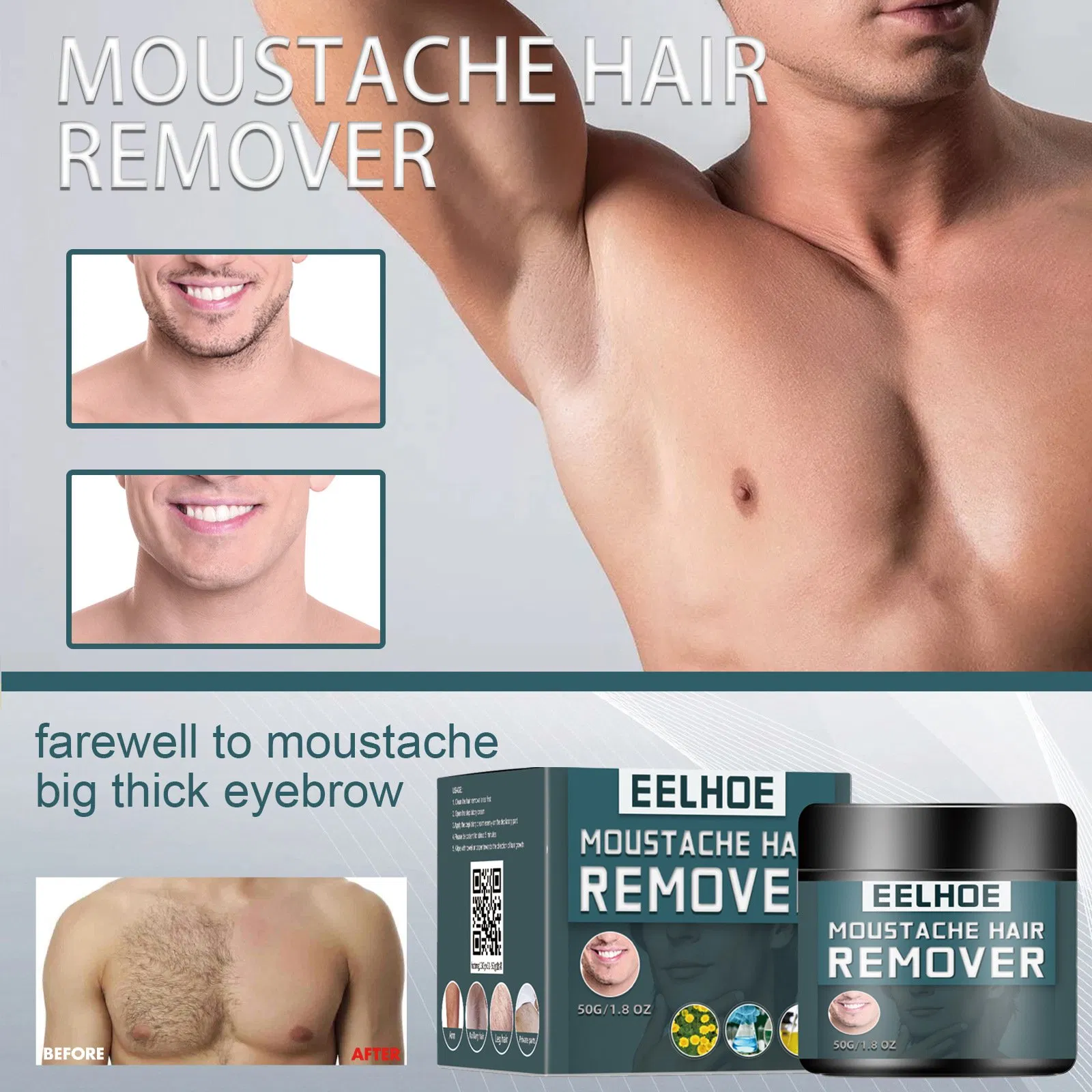 Inhibitor Spray Gentle Beard Depilatory Cream for Man Painless Permanent Hair Growth Removal Men Beard Hair Removal Cream