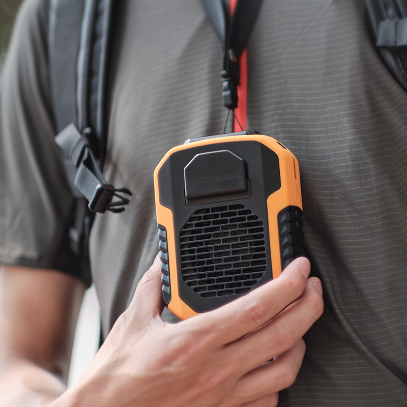 Portable 2 in 1 Power Banks with Foldable Mini USB Cooling Hang Waist Mini Fan