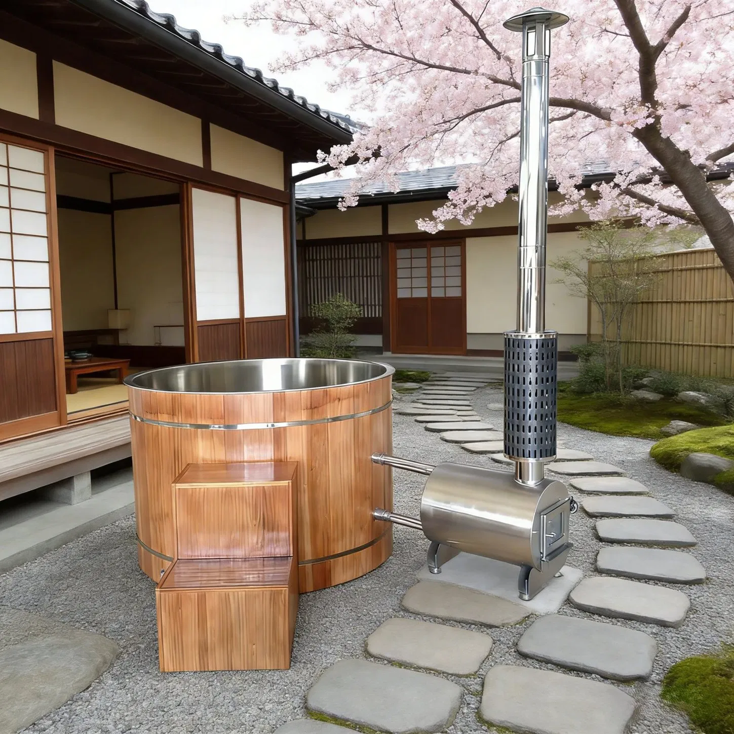 Деревянная купель Boda на дровах для 2-4 человек