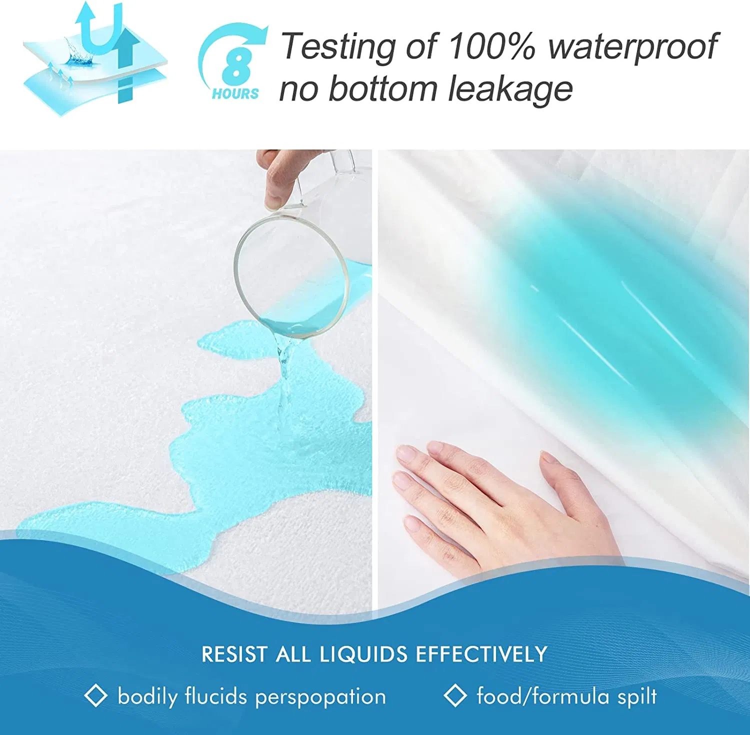 Mattress Protector Waterproof Mattress Cover Queen Size Bed Breathable Cooling Cotton Surface