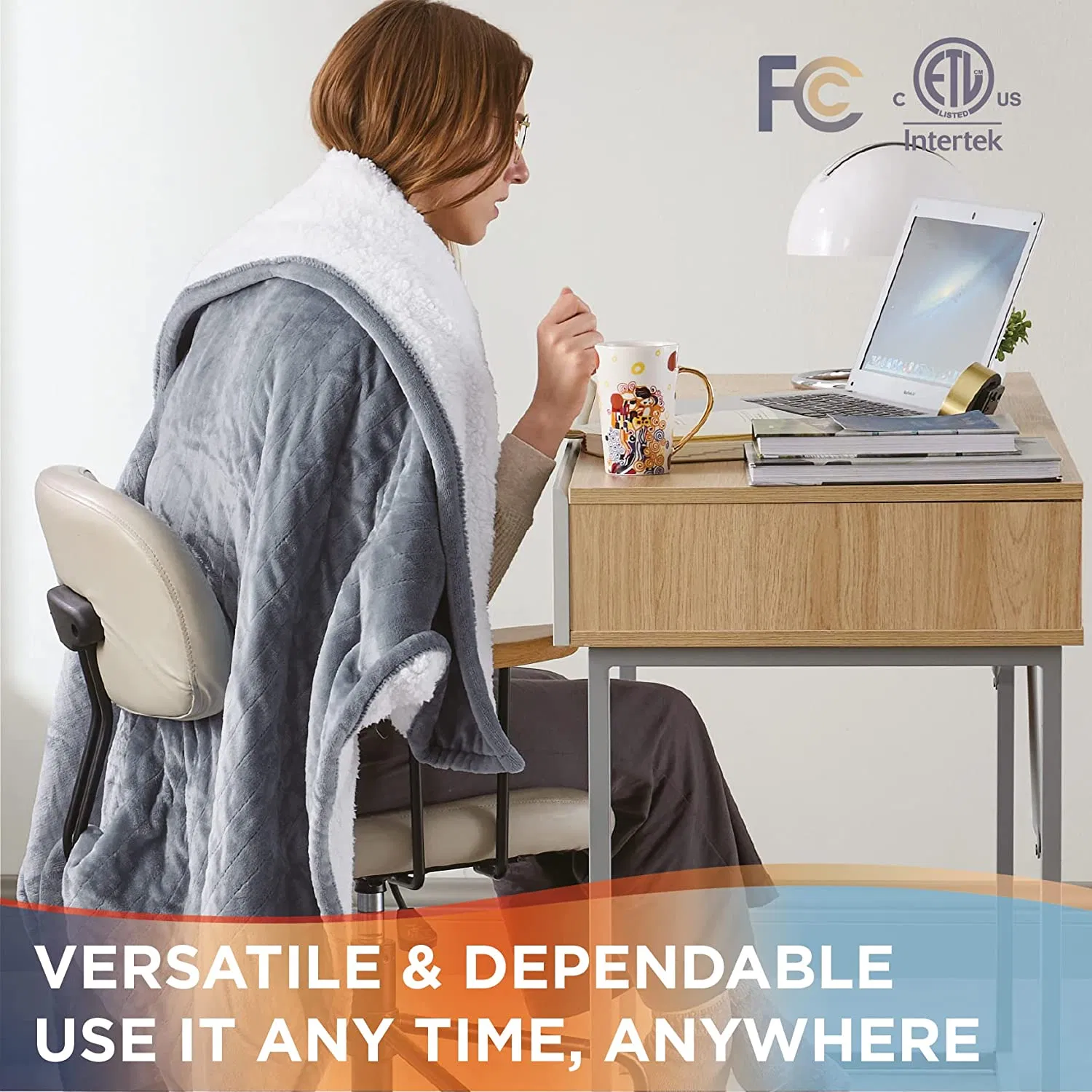 Hb01 Heated Blanket Electric Throw Soft Fleece