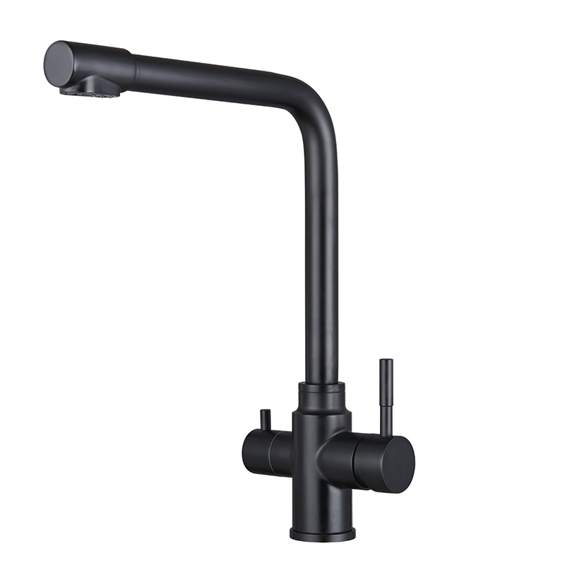 Смеситель для кухни белый однорычажный, под одну монтажную стойку