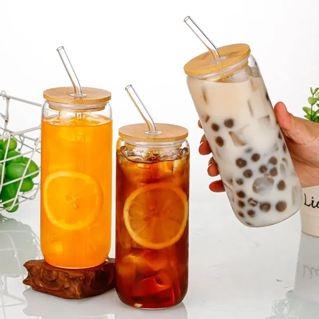 High Borosilicate Glass Sealed Jar Household Tea Candy Jar Kitchen Storage Multigrain Storage Bottle with Wood Covered