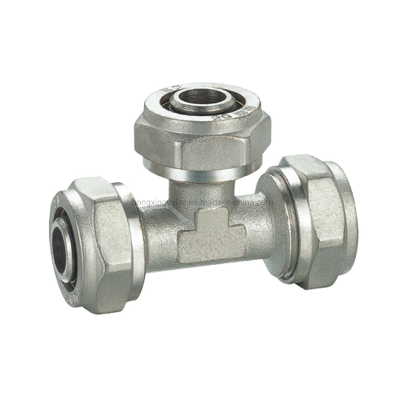 Chrome Plate Brass Compression Fitting Cross for Water Supply System