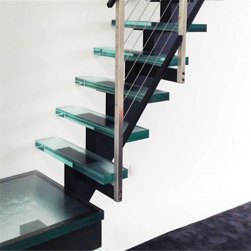 Modern Glass Stair with Antislip Staircase Glass Tread