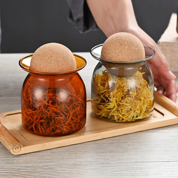 Стеклянные банки для хранения с пробкой