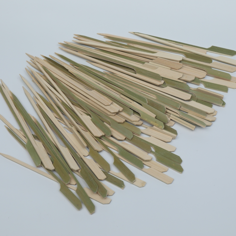Custom Logo Small Bamboo Sticks Teppo Skewer BBQ Tool Natural Kitchen for Grilling Kebabs