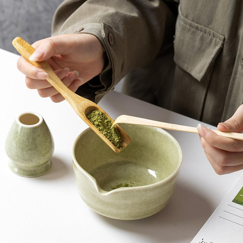 Customized Logo Matcha Set 4PCS with Bamboo Packaging