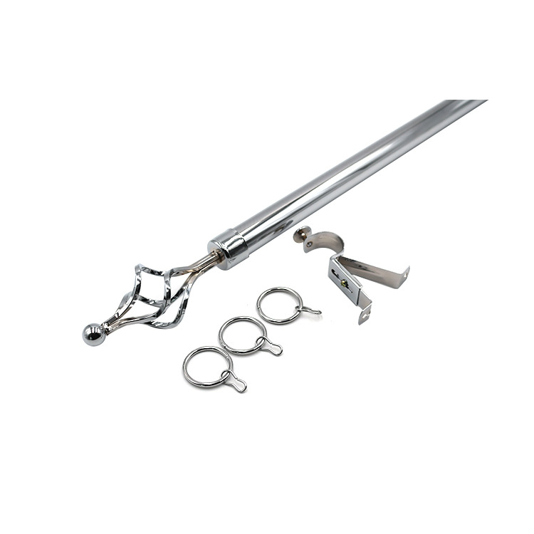 Custom Installation Curtain Rod Convenient Extendable Telescopic Adjustable Curtain Rod Pole Set
