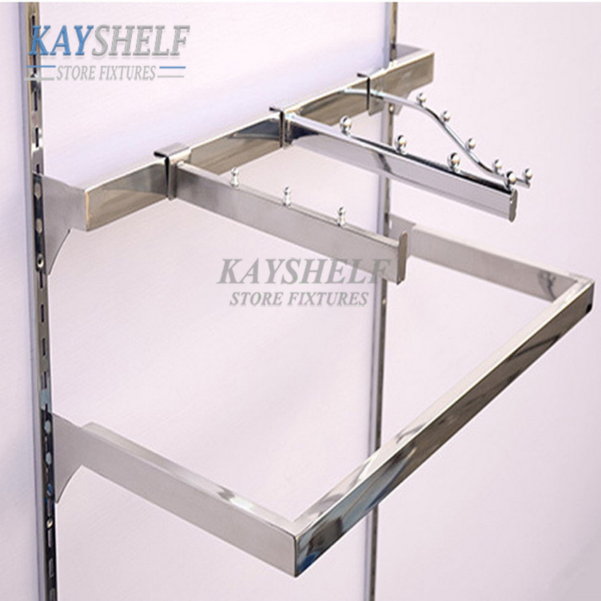 Supermarket Metal Arm Cloth Shop Fitting Crossbar Hanging Display Hook