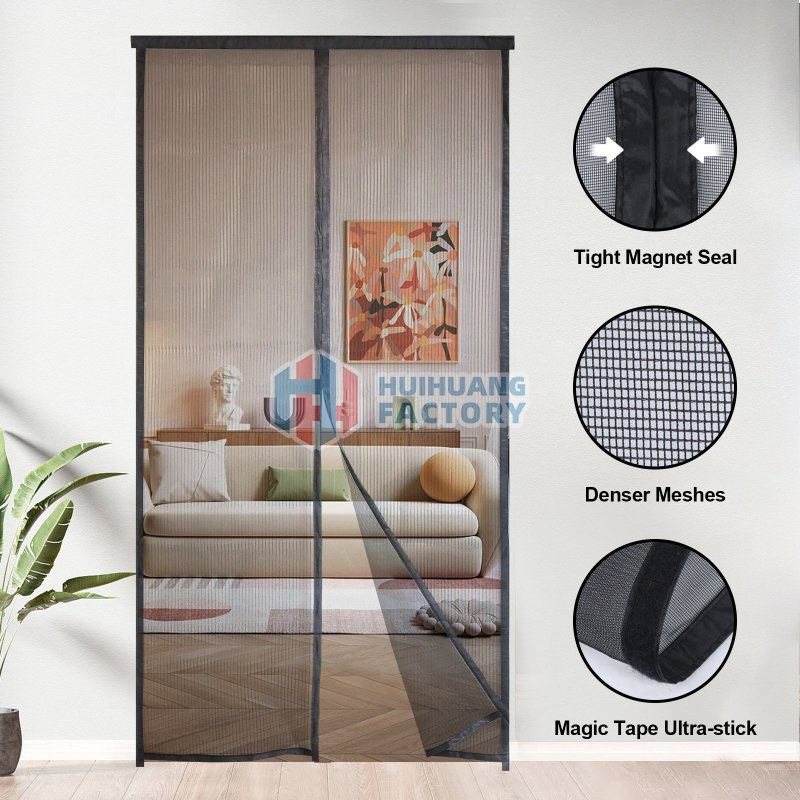 Enhanced Magnetic Door Curtain for Insect Protection and Easy Access