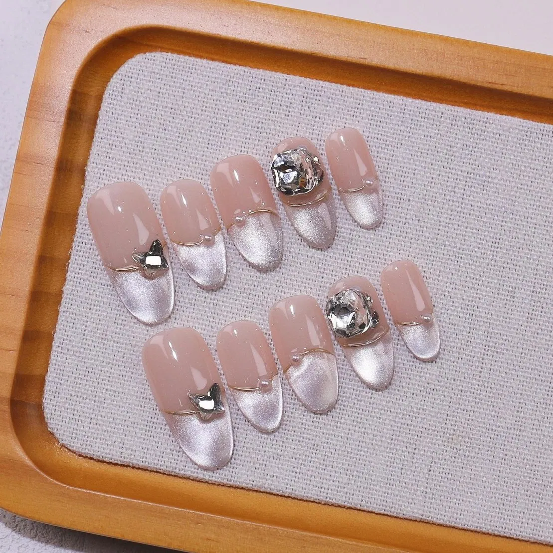 OEM Adhesive False Nail Set Handmade Press-on Nails Solid Gel
