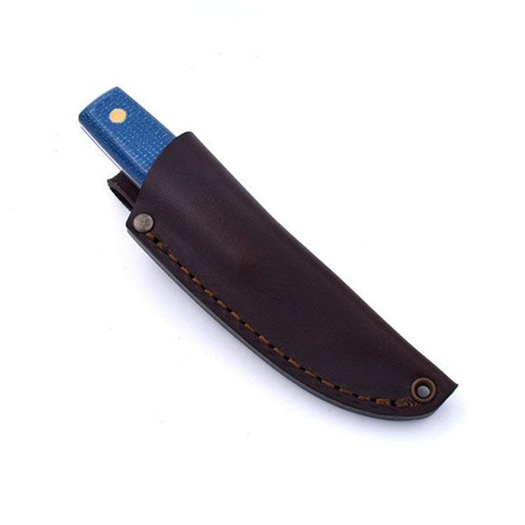 Handmade Hand Forged Fixed Blade Hunting Knife Black Coated Knife with Leather Sheath