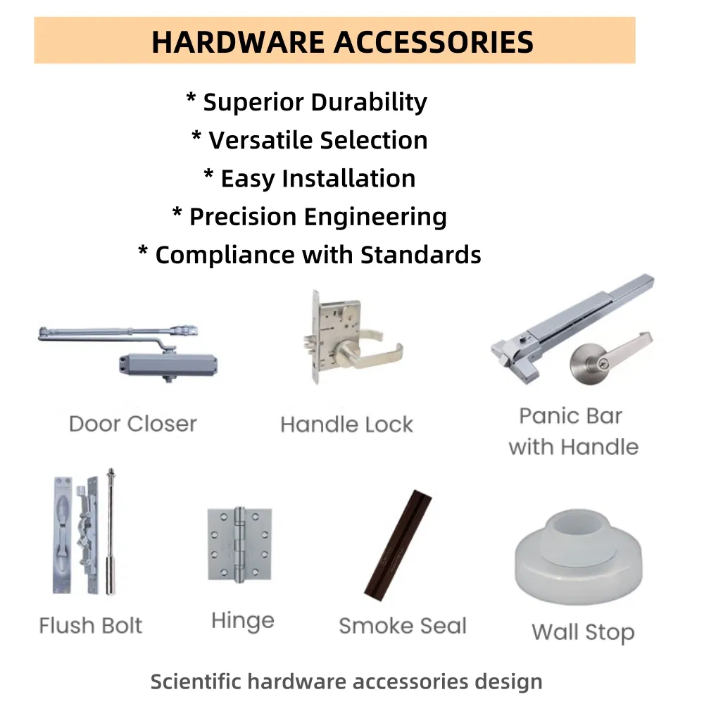 Soundproof Fireproof Wood Fire Door UL 20 Minutes Fire Rate for Hotel