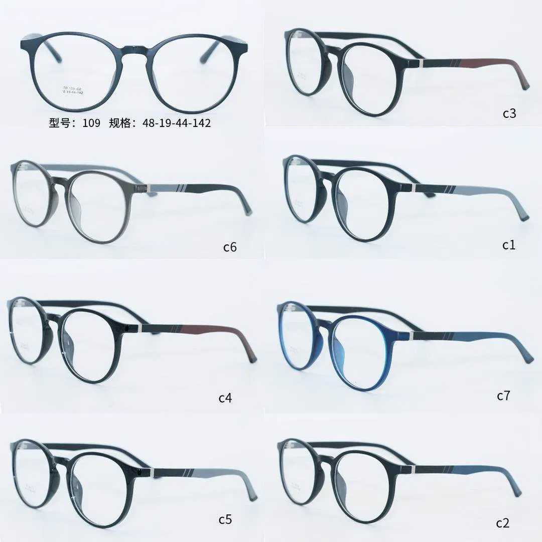 Stock Ready Tr Frames with Rubber Temple Two Color Temple Stock Frames Ready Goods (107-113)