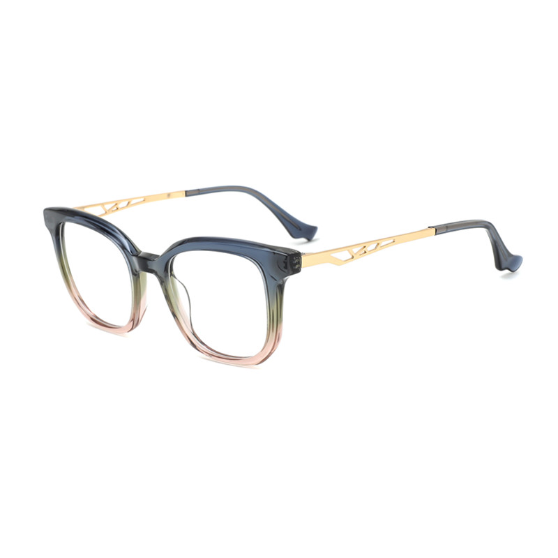 Hot Selling Small Round Fashion Acetate Frame with Elegant Temple Design for Precription