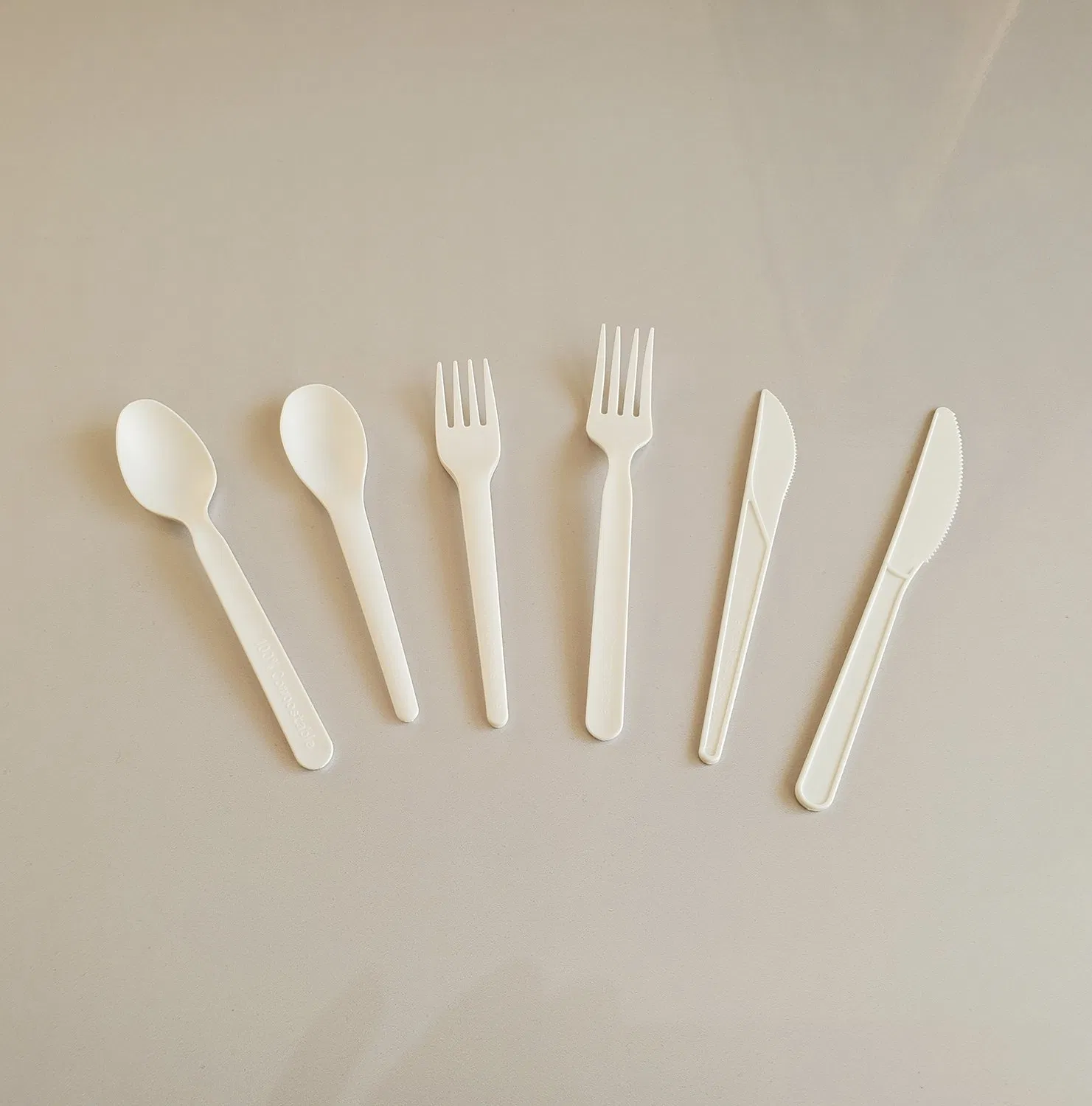 Custom Biodegradable Knife Compostable PLA Fork Polylactic Acid Spoon