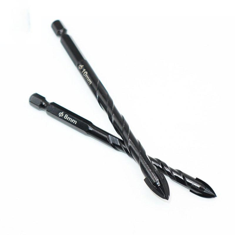 3-12mm Hex Shank Cross Carbide Tip Extended Glass Tile Drill Bit for Cutter Ceramic Porcelain