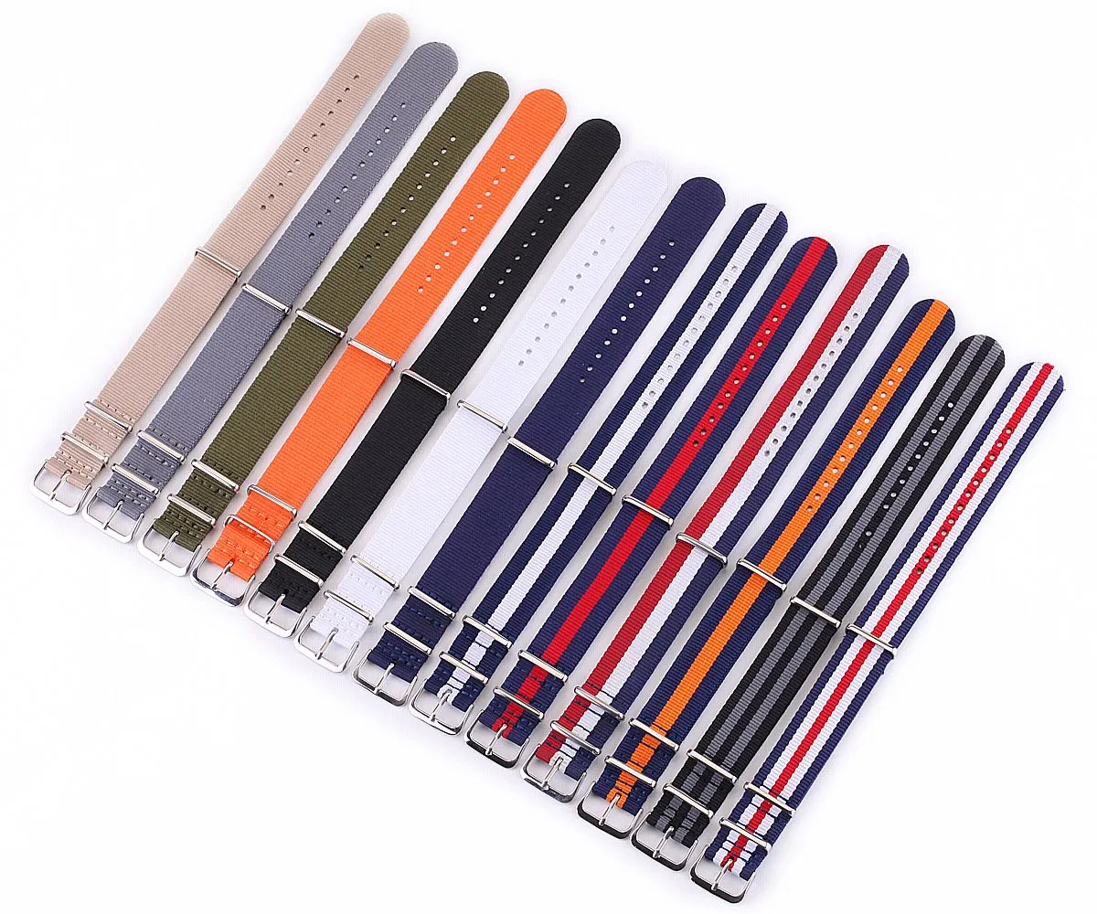 New Fashion Custom 18mm 20mm 22mm 24mm Watch Strap Fabric Nylon Watchband Nylon Watch Strap