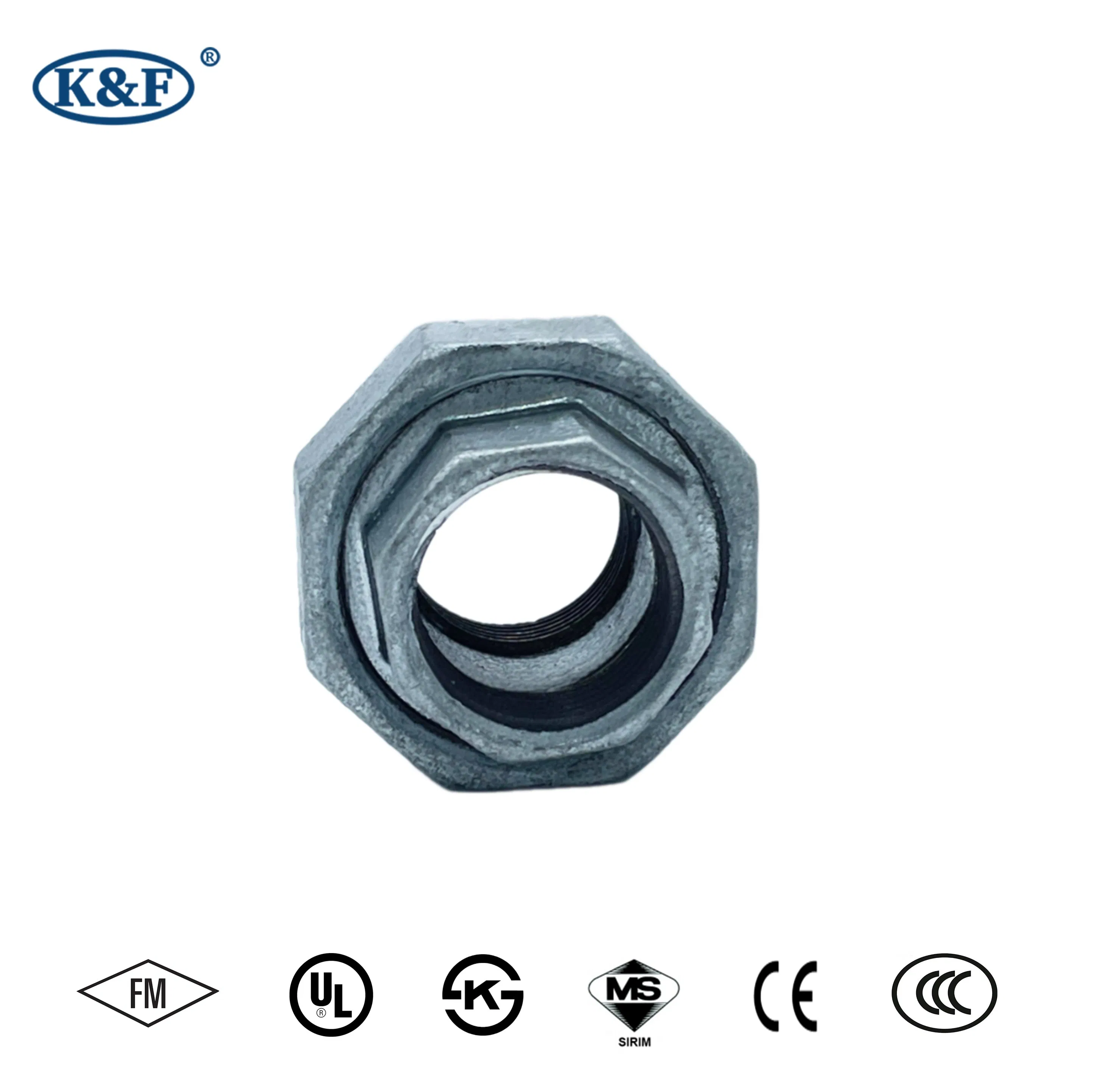 Kanaifu FM UL Malleable Iron Galvanized Pipe Fittings Union for Water System