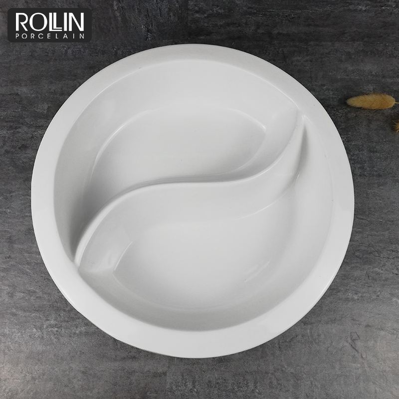 High Quality Divided Round Deep Buffet Plate