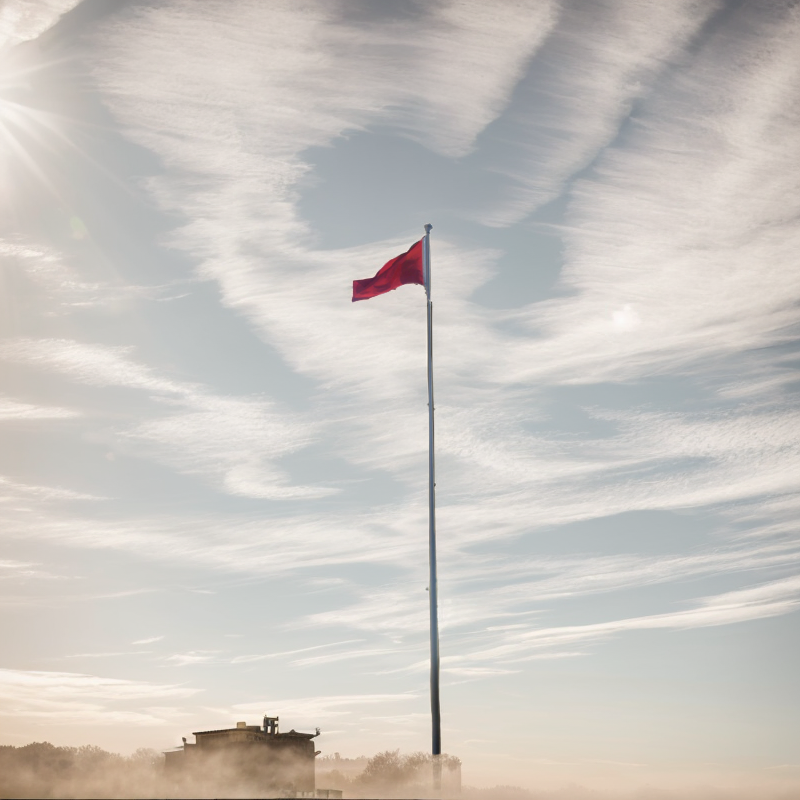 Tapered Flagpole Clear Anodized Finish for Banner