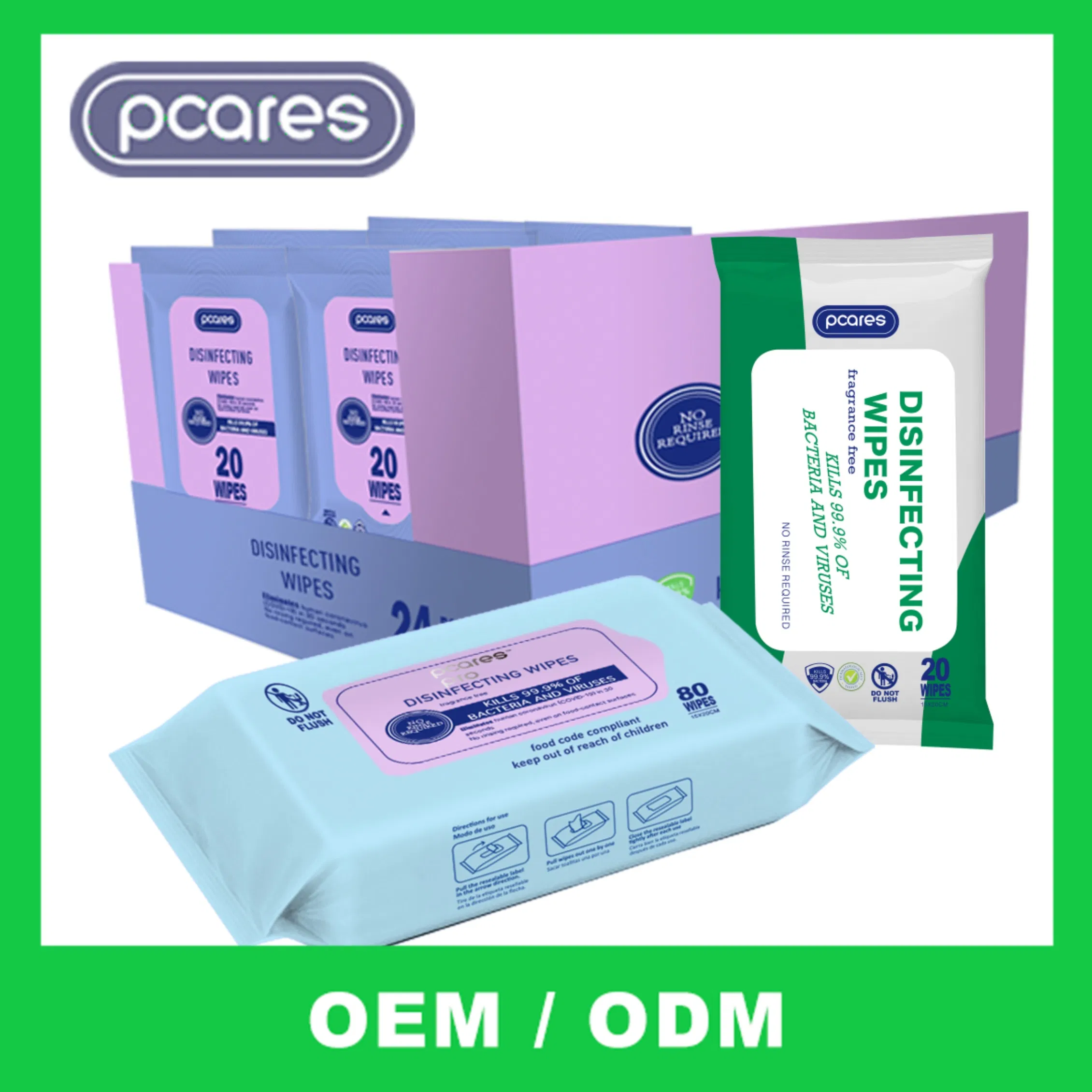 ODM Antibacterial Disinfectant Cleaning Wipes for Rapid Surface Sanitization